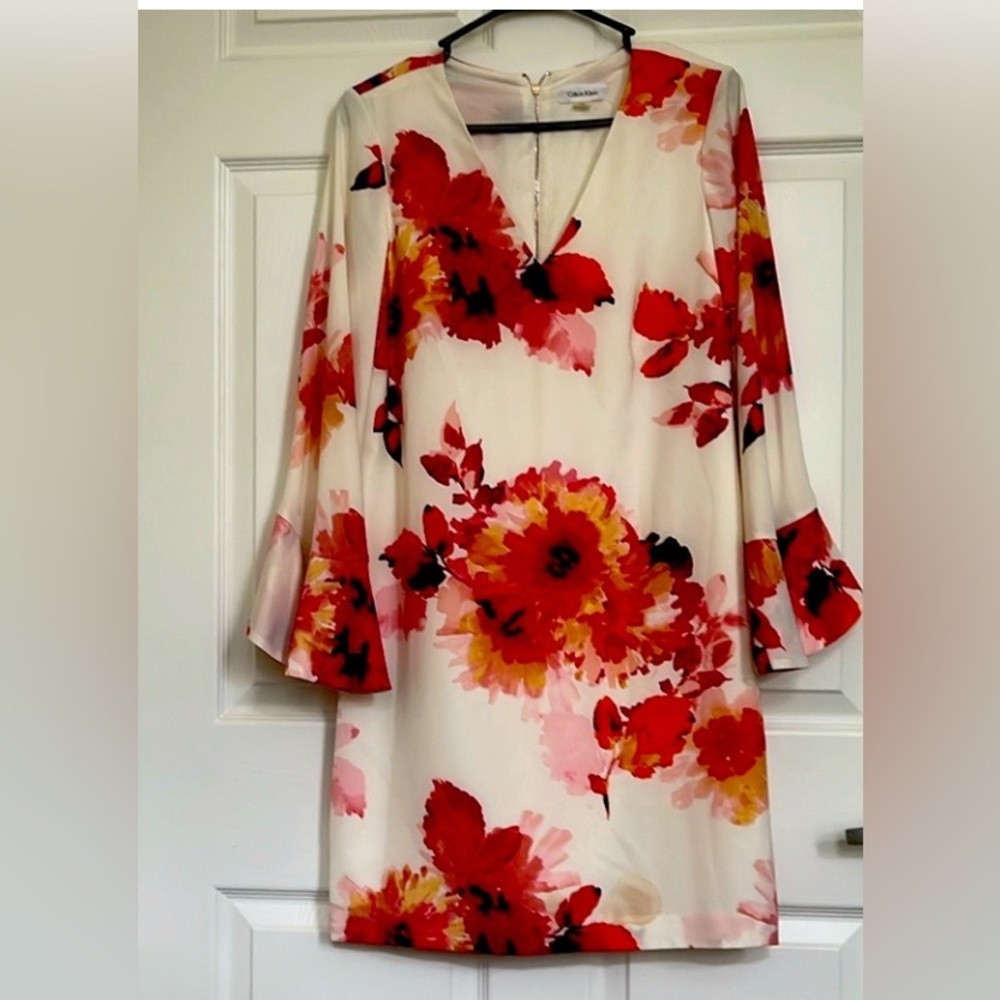 Calvin Klein Floral V-Neck Sundress